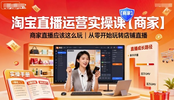 淘宝直播运营实操课【商家】,商家直播应该这么玩,从零开始玩转店铺直播-好耶资源