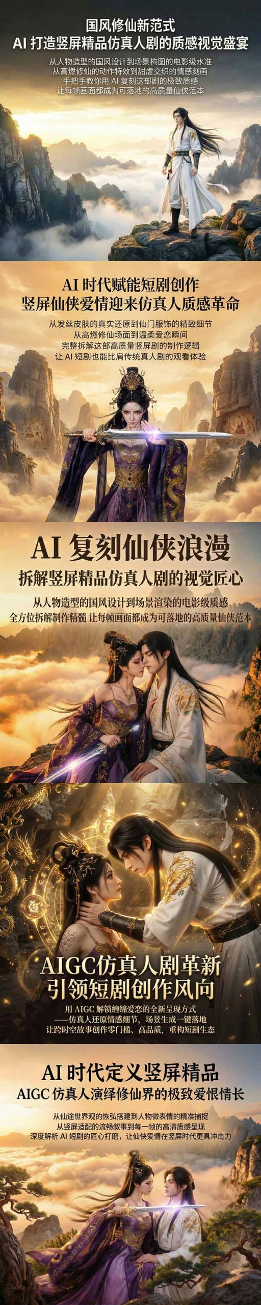 AIGC 仿真人短剧创作革新，解锁仙侠爱恋全新呈现，一键出高质场景，零门槛打造爆款剧集-好耶资源