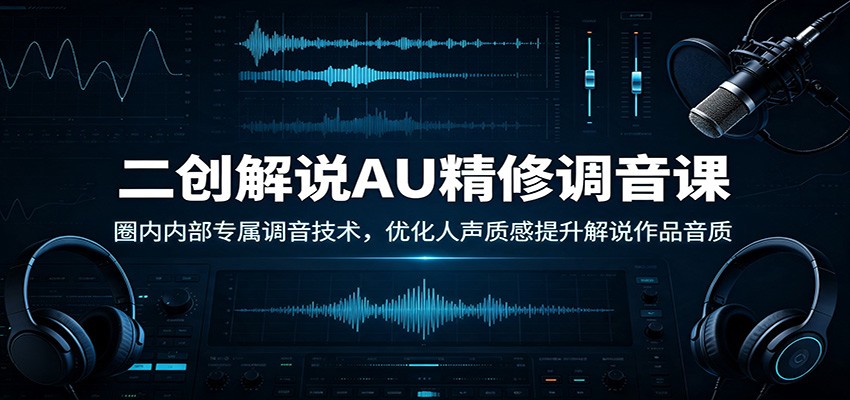 二创解说AU精修调音课：圈内内部专属调音技术，优化人声质感提升解说作品音质-好耶资源