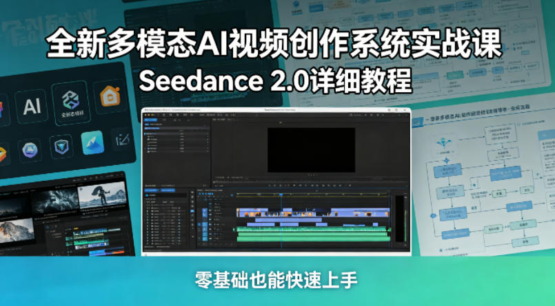 全新多模态AI视频创作系统实战课，Seedance 2.0详细教程，零基础也能快速上手-好耶资源