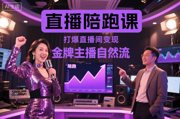 直播陪跑课，金牌主播自然流打爆直播间，复制高变现玩法-好耶资源
