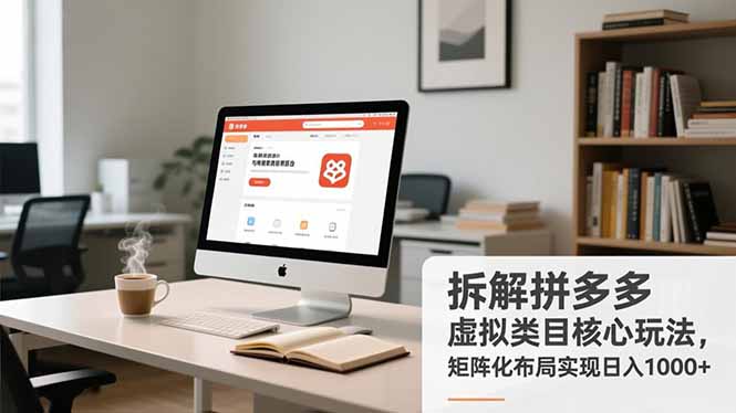 拆解拼多多虚拟类目核心玩法，矩阵化布局实现日入1000+-好耶资源