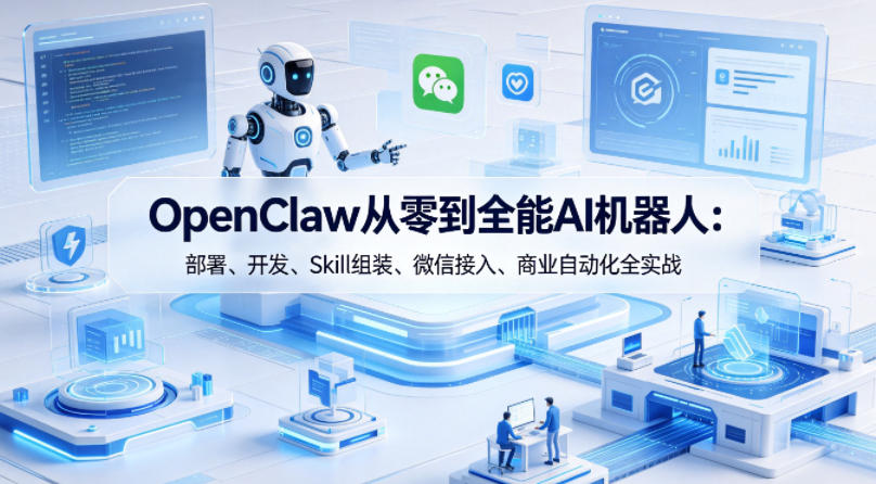 OpenClaw从零到全能AI机器人：部署、开发、Skill组装、微信接入、商业自动化全实战-好耶资源