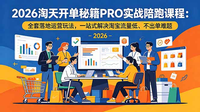 2026淘天开单秘籍PRO实战陪跑课程-更新：全套落地运营玩法，一站式解决淘宝流量低、不出单难题-好耶资源