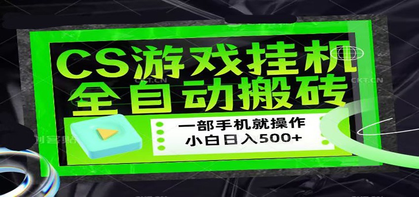 CSGO游戏挂机捡漏搬砖，超稳定的项目，带领1000+小白实现日入500+-好耶资源