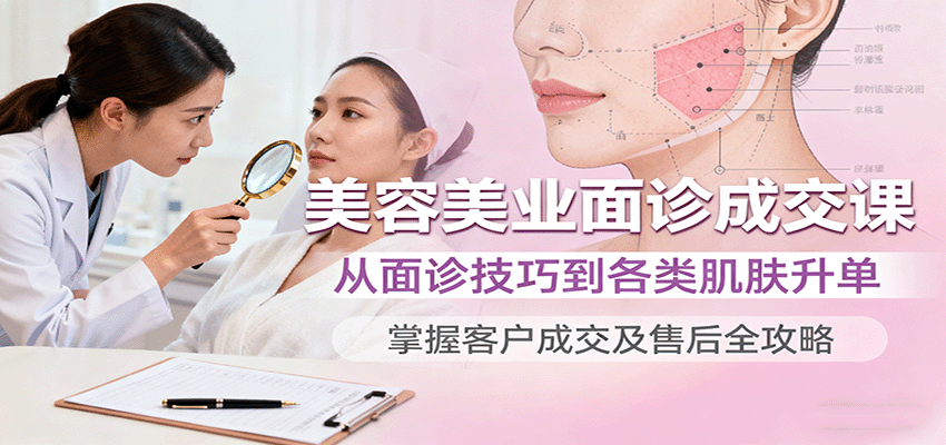 美容美业面诊成交课，从面诊技巧到各类肌肤升单，掌握客户成交及售后全攻略-好耶资源