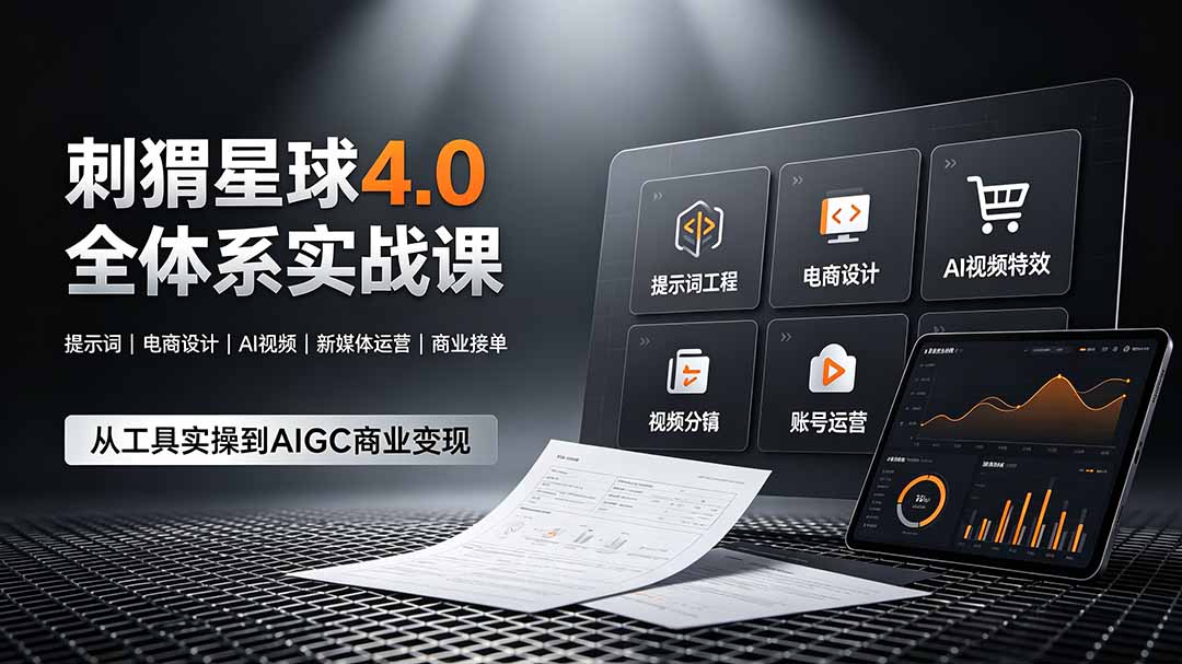 刺猬星球4.0全体系实战课,覆盖提示词工程、电商设计、AI视频特效与新媒体运营,一站式掌握AIGC商业核心技能-好耶资源