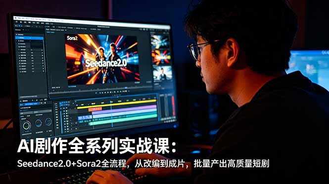 AI剧作全系列实战课：Seedance2.0+Sora2全流程，从改编到成片，批量产出高质量短剧-好耶资源