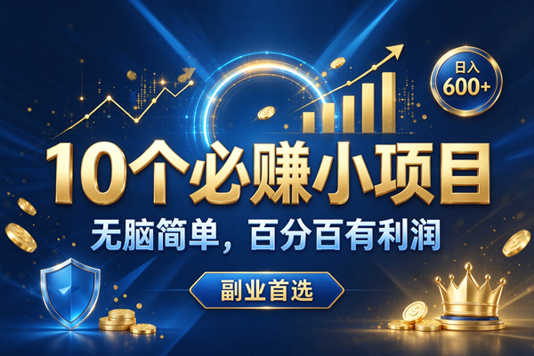 （21260期）10个必赚的米小项目，超级简单，百分百赚米，副业首选，日入500+