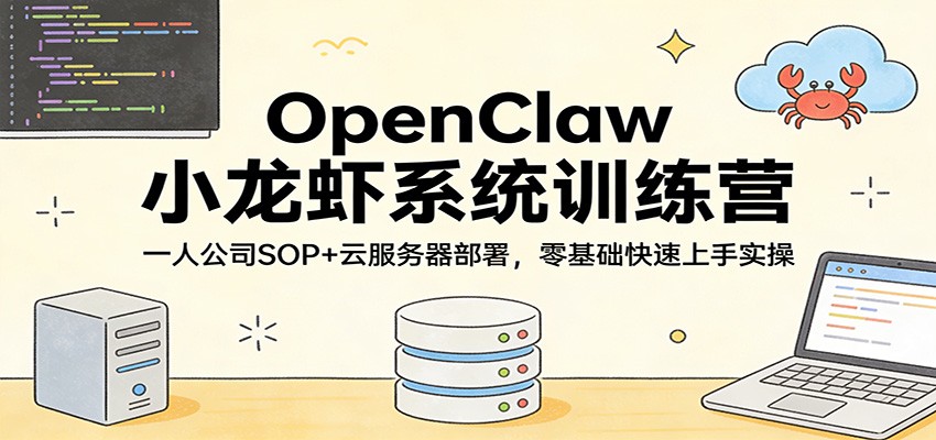 OpenClaw小龙虾系统训练营：一人公司SOP，云服务器部署，零基础快速上手实操-好耶资源