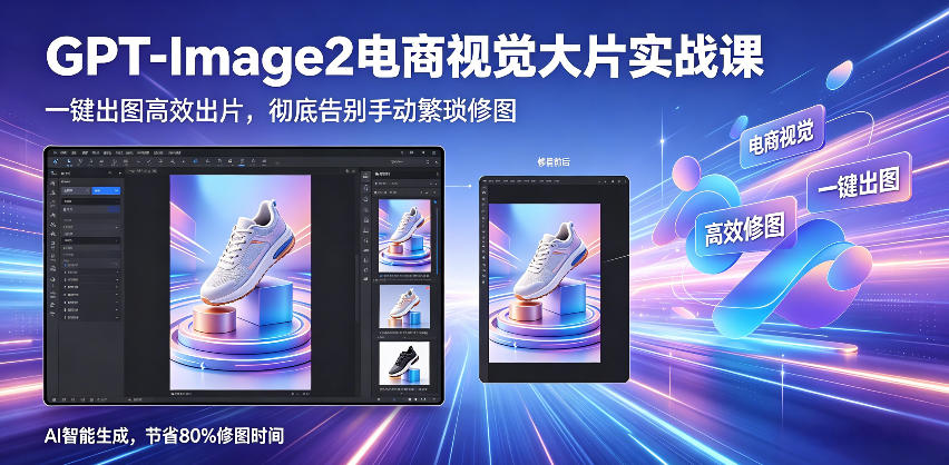 GPT-Image2电商视觉大片实战课,一键出图高效出片,彻底告别手动繁琐修图-好耶资源