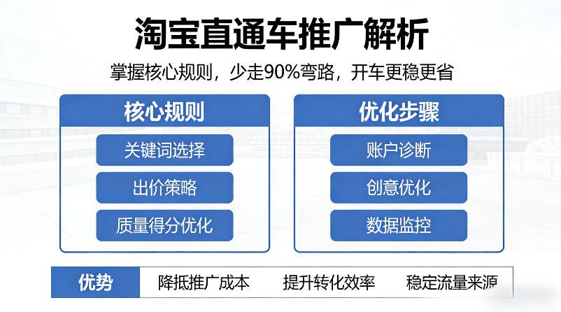 淘宝直通车推广解析，掌握核心规则，少走90%弯路，开车更稳更省-好耶资源