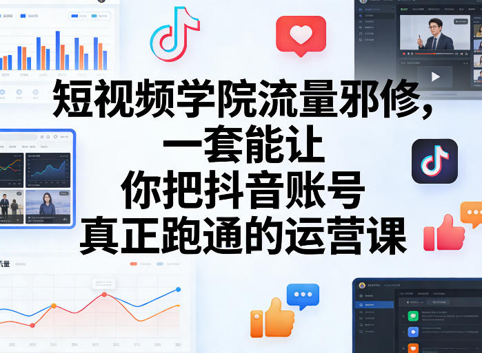 短视频学院流量邪修，一套能让你把抖音账号真正跑通的运营课-好耶资源