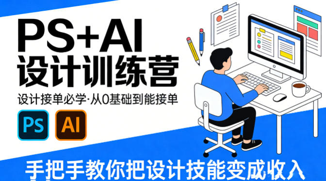 设计接单必学，PS+AI设计训练营，从0基础到能接单，手把手教你把设计技能变成收入-好耶资源