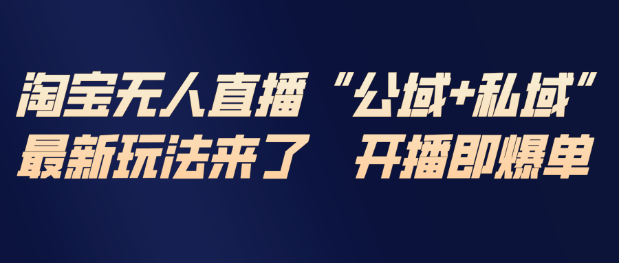 淘宝无人直播最新玩法，包含私域和公域两种玩法-好耶资源