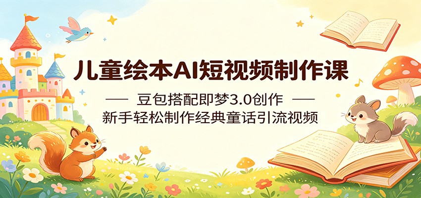 儿童绘本AI短视频制作课：豆包搭配即梦3.0创作，新手轻松制作经典童话引流视频-好耶资源