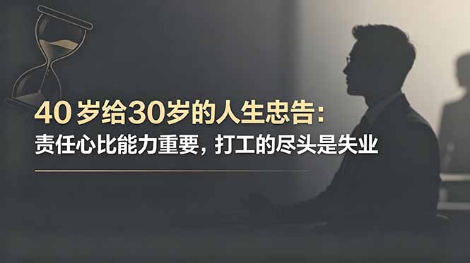 付费文章：40岁给30岁的人生忠告：责任心比能力重要，打工的尽头是失业-好耶资源