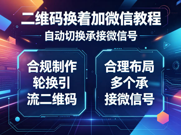 二维码换着加微信教程,自动切换承接微信号,合规制作轮换引流二维码,合理布局多个承接微信号-好耶资源