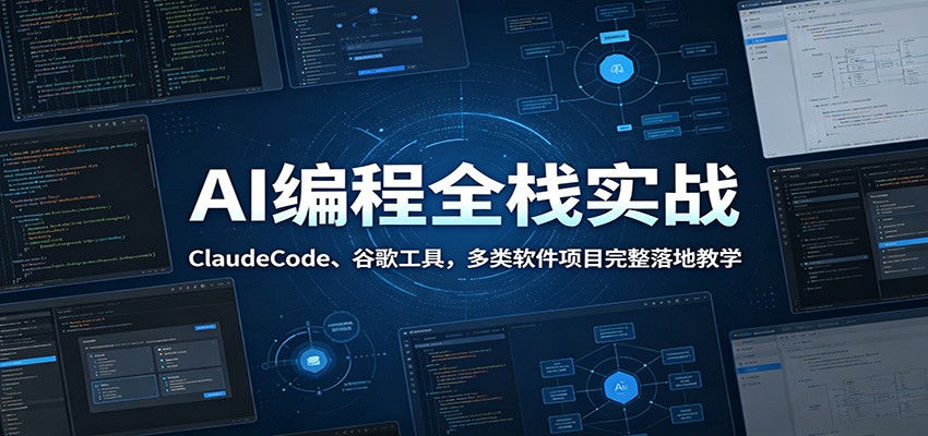 AI编程全栈实战:ClaudeCode、谷歌工具,多类软件项目完整落地教学-好耶资源