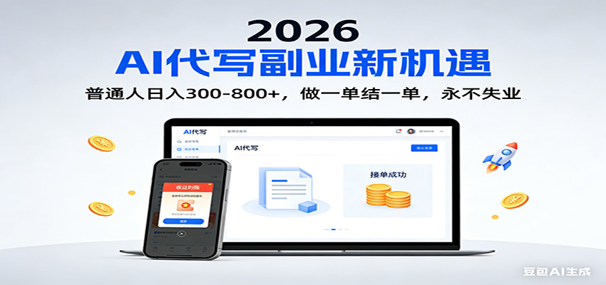 2026 副业首选!AI 代写日入 300-800,普通人0门槛,做一单结一单!-好耶资源