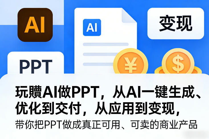 玩賺AI做PPT,从AI一键生成、优化到交付,从应用到变现,带你把PPT做成真正可用、可卖的商业产品(更新0401)-好耶资源