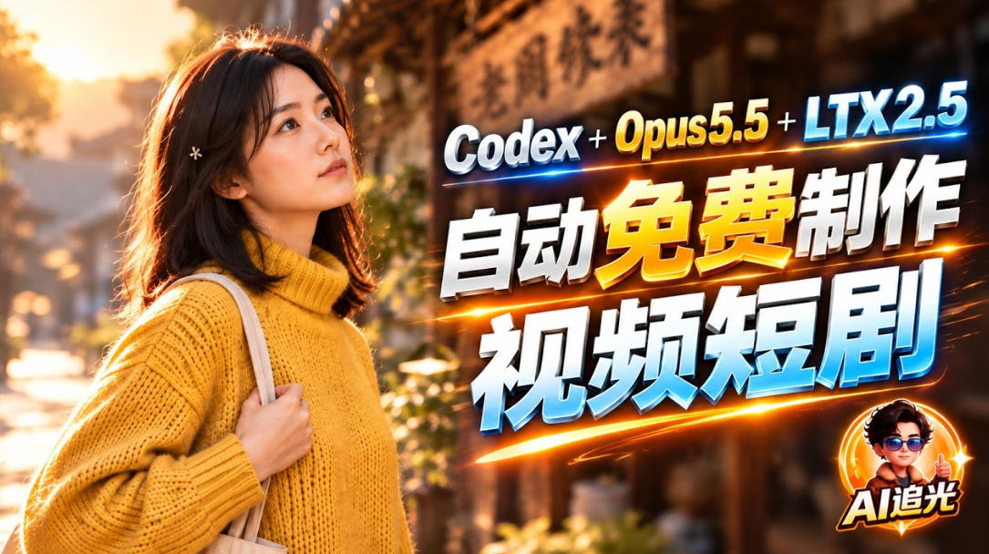 【无水印】Codex出图+免费LTX-2.5生成视频,Claude Opus 5.5全自动剪出1分钟情感短剧《停了的表》-好耶资源