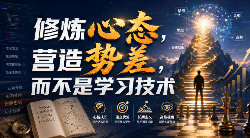 付费文章：修炼心态，营造势差，而不是学习技术-好耶资源