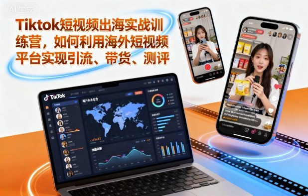Tiktok短视频出海实战训练营，如何利用海外短视频平台实现引流、带货、测评-好耶资源