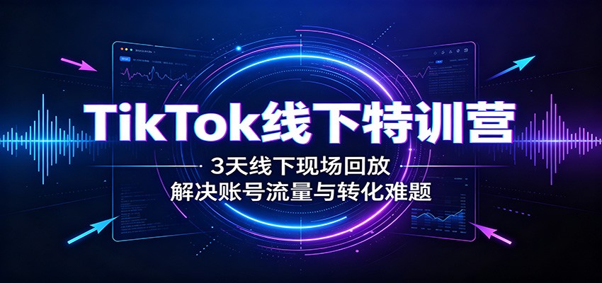 TikTok线下特训营：3天线下现场回放，解决账号流量与转化难题-好耶资源