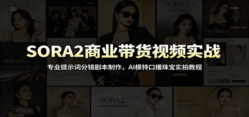 SORA2商业带货视频实战：专业提示词分镜剧本制作，AI模特口播珠宝实拍教程-好耶资源