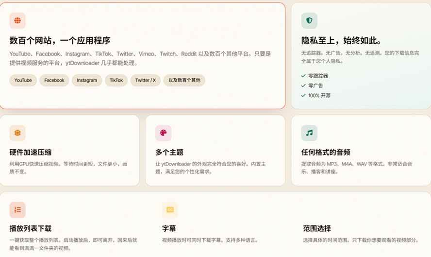 （20796期）YouTube、B站超100+平台视频免费下载， 超级好用，多平台免费开源热门视频下载器 ytDownloader