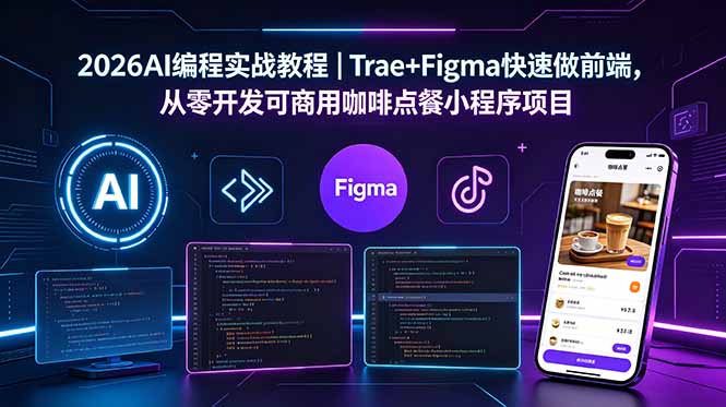 2026AI编程实战教程｜Trae+Figma快速做前端，从零开发可商用咖啡点餐小程序项目-好耶资源