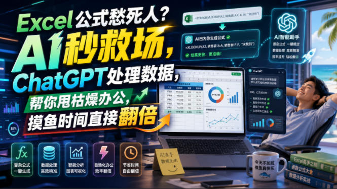 Excel公式愁死人？AI秒救场，ChatGPT处理数据，帮你甩枯燥办公，摸鱼时间直接翻倍【原创双语字幕】-好耶资源