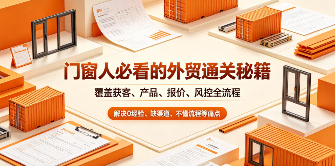 门窗人必看的外贸通关秘籍，块覆盖获客、产品、报价、风控全流程，解决0经验、缺渠道、不懂流程等痛点-好耶资源