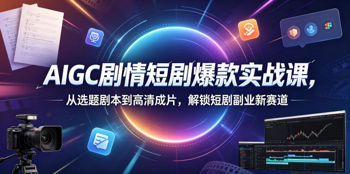 AIGC剧情短剧爆款实战课,从选题剧本到高清成片,解锁短剧副业新赛道(更新0906)-好耶资源