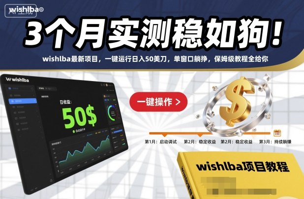 3个月实测稳如狗！wishlba最新项目，一键运行日入50美刀，单窗口躺挣，保姆级教程全给你【揭秘】-好耶资源