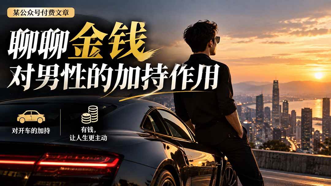 （20627期）【无水印】某公众号付费文章：聊聊金钱对男性的加持作用-好耶资源