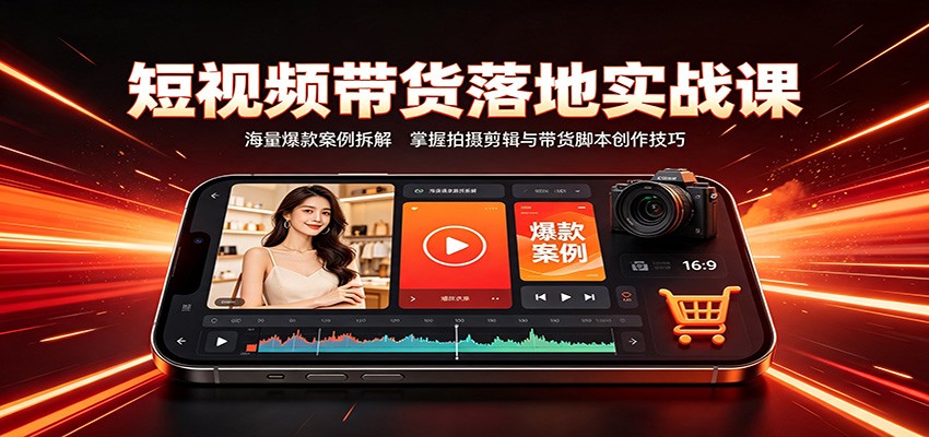 短视频带货落地实战课:海量爆款案例拆解,掌握拍摄剪辑与带货脚本创作技巧-好耶资源