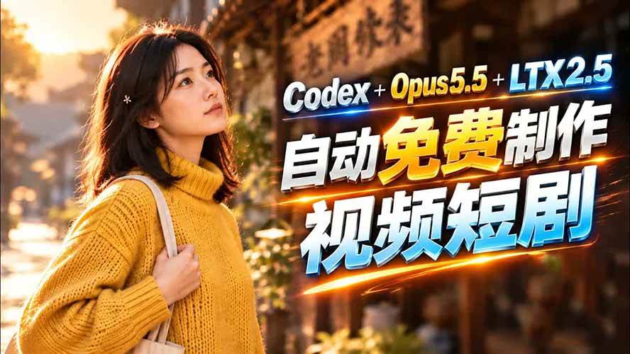 （21266期）Codex 出图 + 免费 LTX-2.5 生成视频，Claude Opus 5.5 全自动剪出 1 分钟情感短剧《停了的表》
