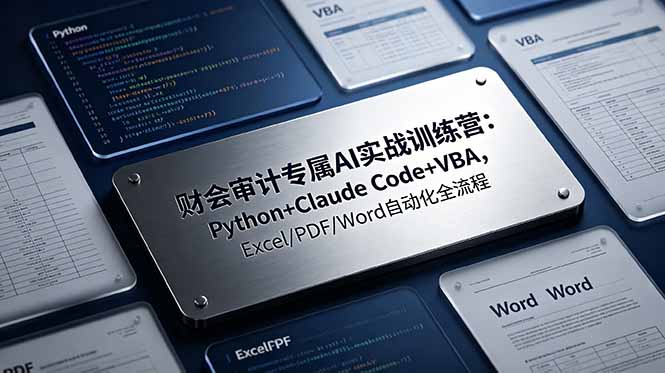 财会审计专属 AI实战训练营:Python+Claude Code+VBA,Excel/PDF/Word自动化全流程-好耶资源