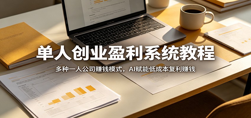 单人创业盈利系统教程：多种一人公司赚钱模式，AI赋能低成本复利赚钱-好耶资源