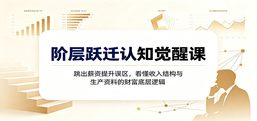 阶层跃迁认知觉醒课：跳出薪资提升误区，看懂收入结构与生产资料的财富底层逻辑-好耶资源