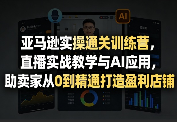 亚马逊实操通关训练营,直播实战教学与AI应用,助卖家从0到精通打造盈利店铺(更新8月8日)-好耶资源