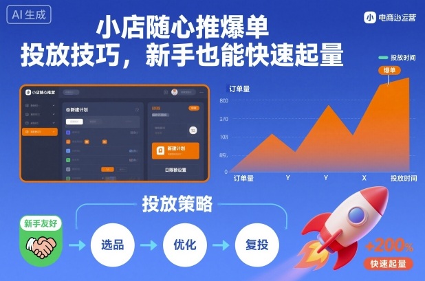 小店随心推爆单投放技巧，新手也能快速起量-好耶资源