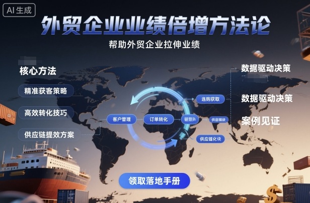 外贸企业业绩倍增方法论，帮助外贸企业拉伸业绩-好耶资源