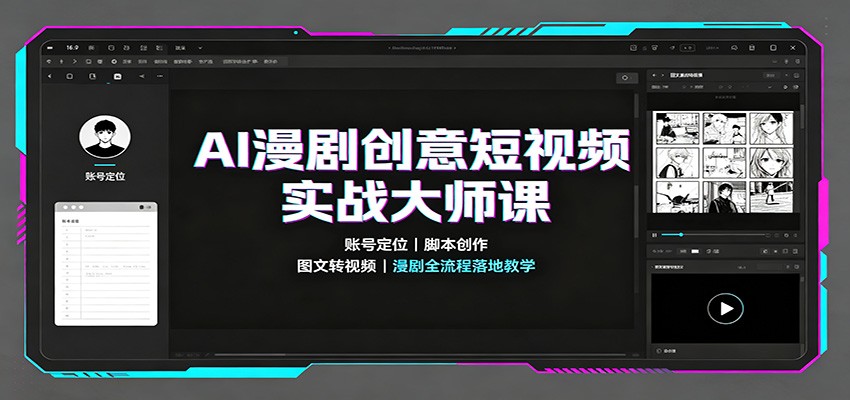 AI漫剧创意短视频实战大师课：账号定位脚本创作，图文转视频，漫剧全流程落地教学-好耶资源