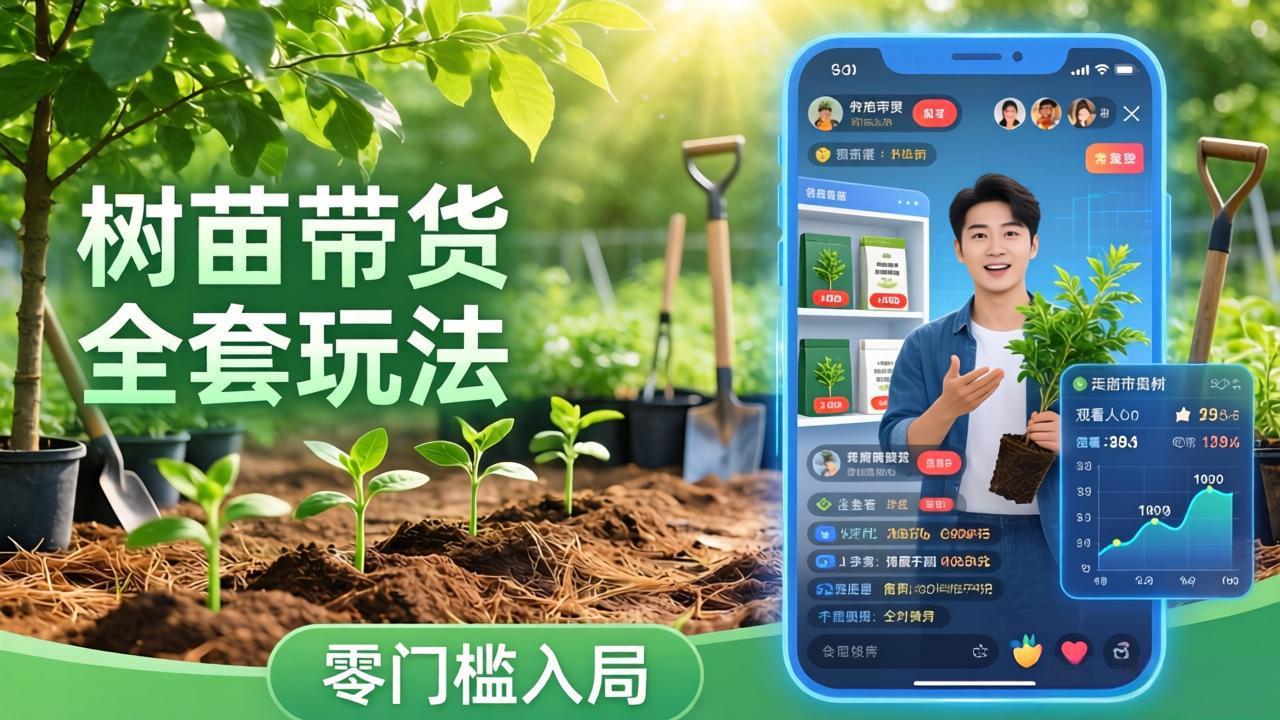 视频号AI树苗带货全套玩法：零门槛入局，掌握豆包、千问等AI工具制作树苗视频的全套流程-好耶资源