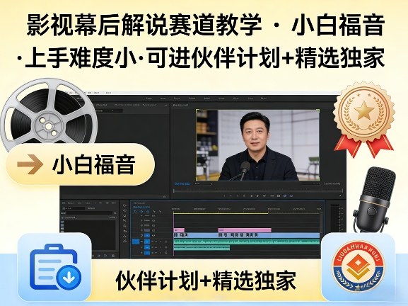 某大佬的影视幕后解说赛道教学,小白福音,上手难度小,可进伙伴计划+精选独家-好耶资源