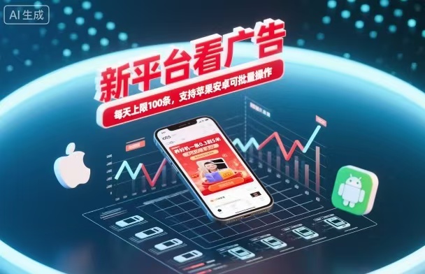 新台看广告，养好机一条5毛到5块，单机日入30到100，支持苹果安卓，可批量操作。-好耶资源
