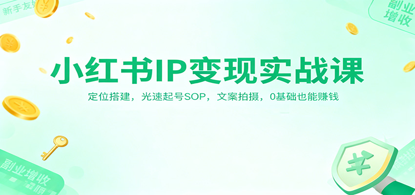 小红书IP变现实战课：定位搭建，光速起号SOP，文案拍摄，0基础也能赚钱-好耶资源
